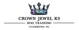 Crown Jewel K9 Logo. Silver Crown with Jewels.