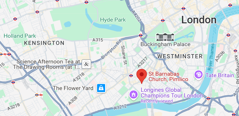 A map of london showing the location of kensington and westminster.