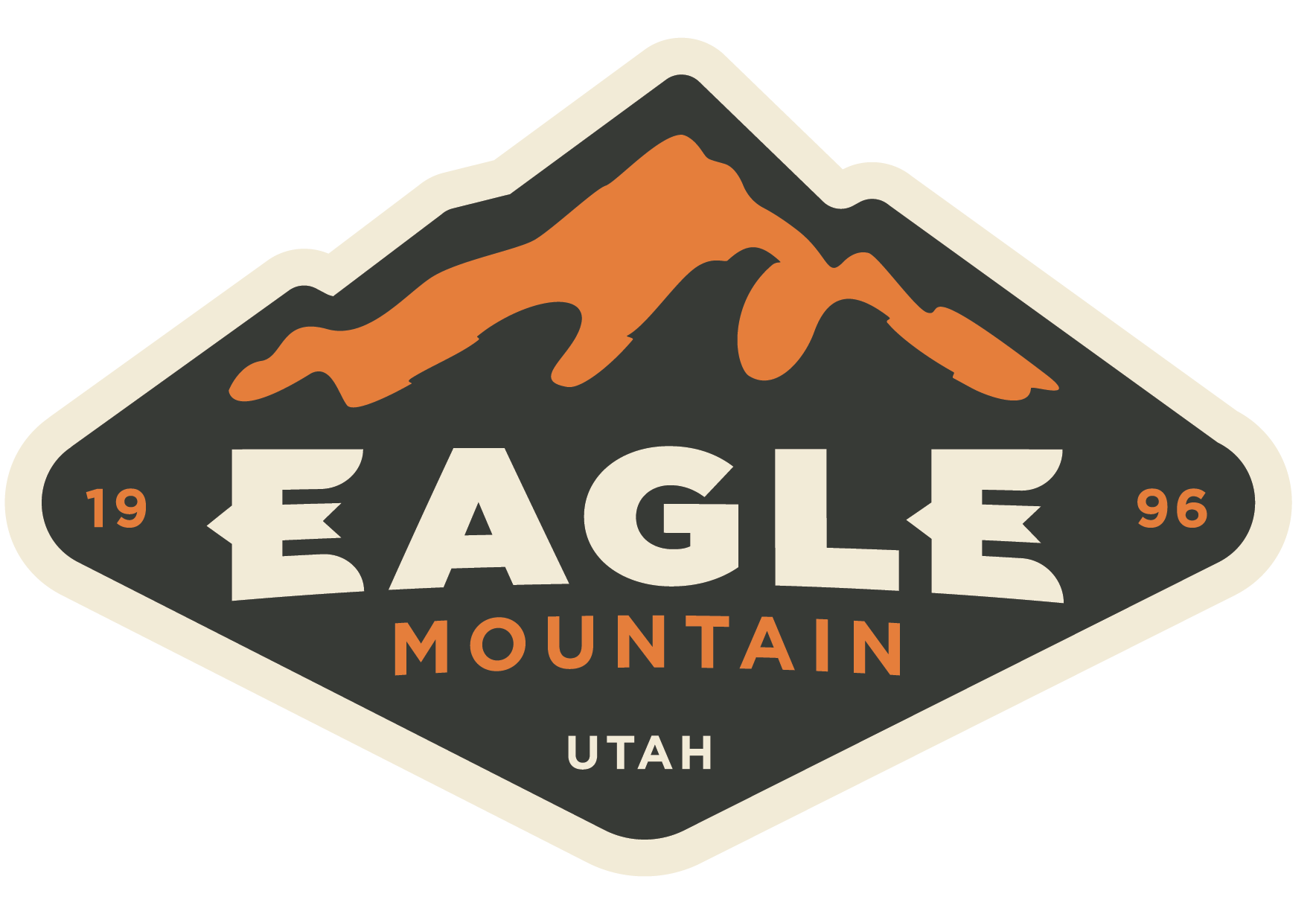 Eagle mountain utah logo with a mountain in the background