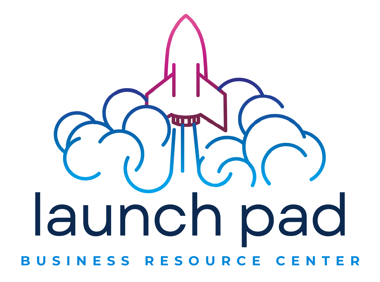 A logo for the launch pad business resource center
