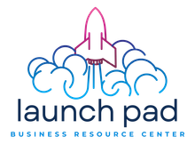A logo for the launch pad business resource center