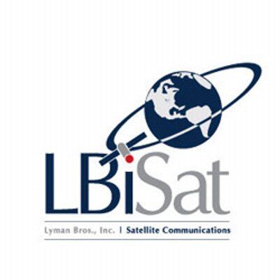 A logo for lyman bros. inc. i satellite communications