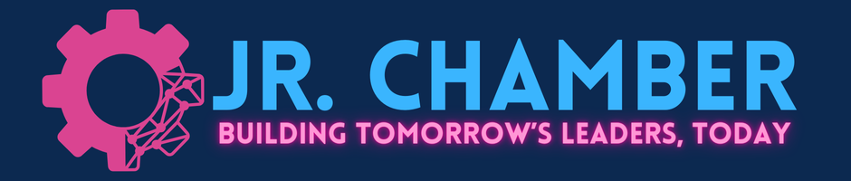A logo for jr. chamber building tomorrow 's leaders today