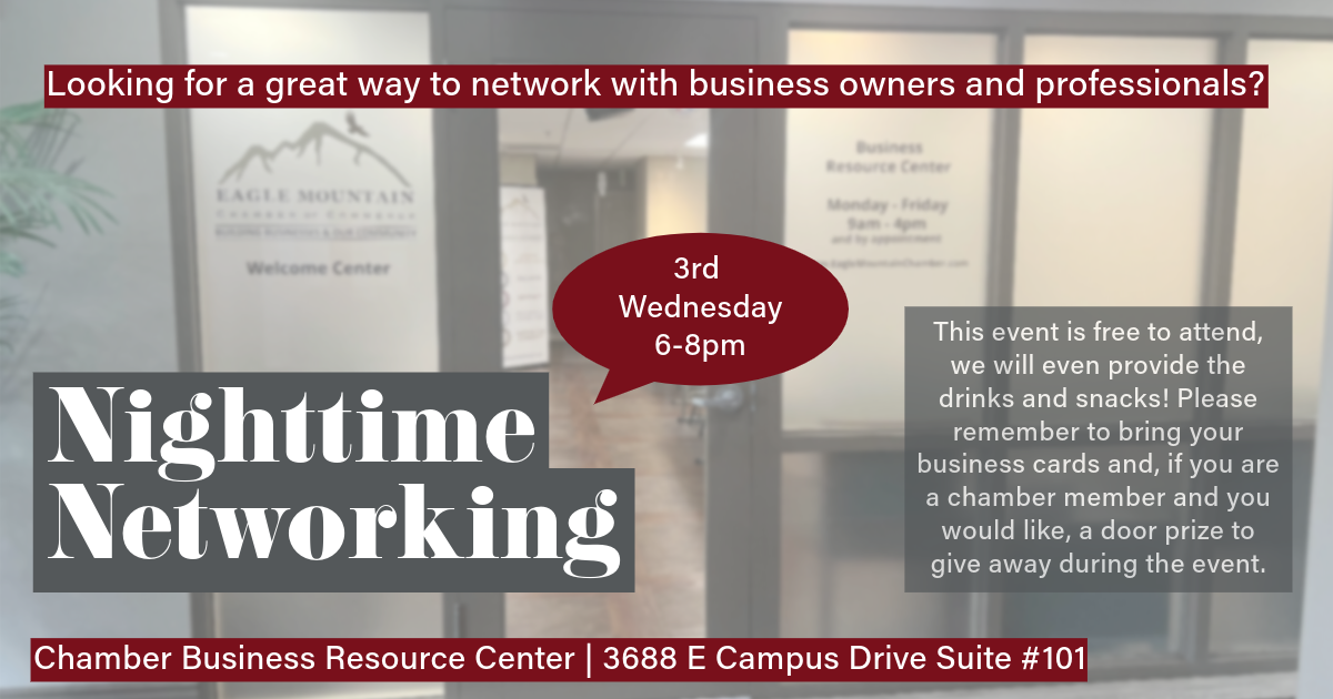 A nighttime networking event is taking place on wednesday