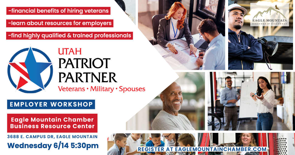A poster for the utah patriot partner employer workshop