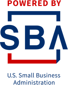 The logo for the u.s. small business administration is powered by sba.