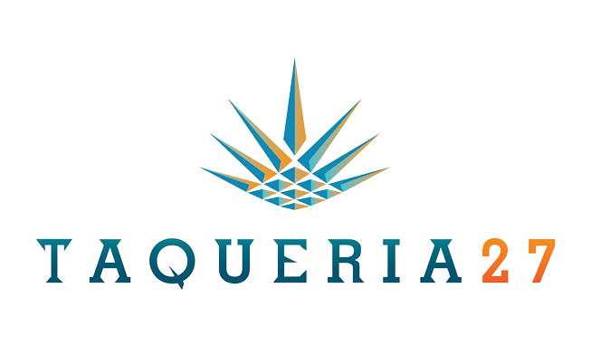 A logo for a restaurant called taqueria 27