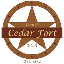 A logo for the town of cedar fort utah