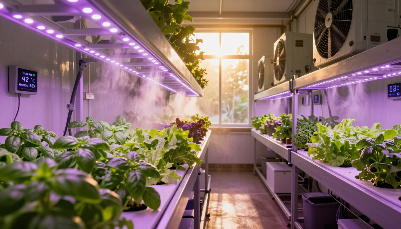 Hot, humid weather is one of the hardest environments for a hydroponic growroom because plants transpire less, pathogens spread faster, and dissolved oxygen in the nutrient solution drops.