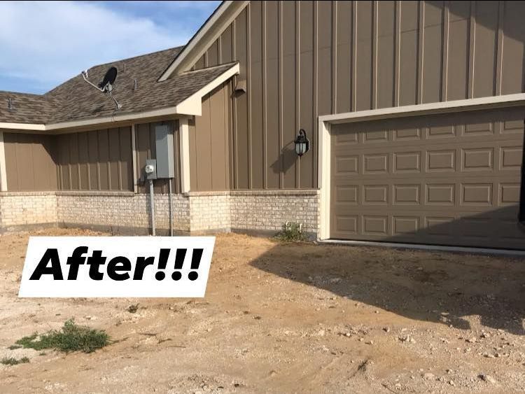 A picture of a house before and after being painted