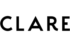 CLARE logo in bold black text.