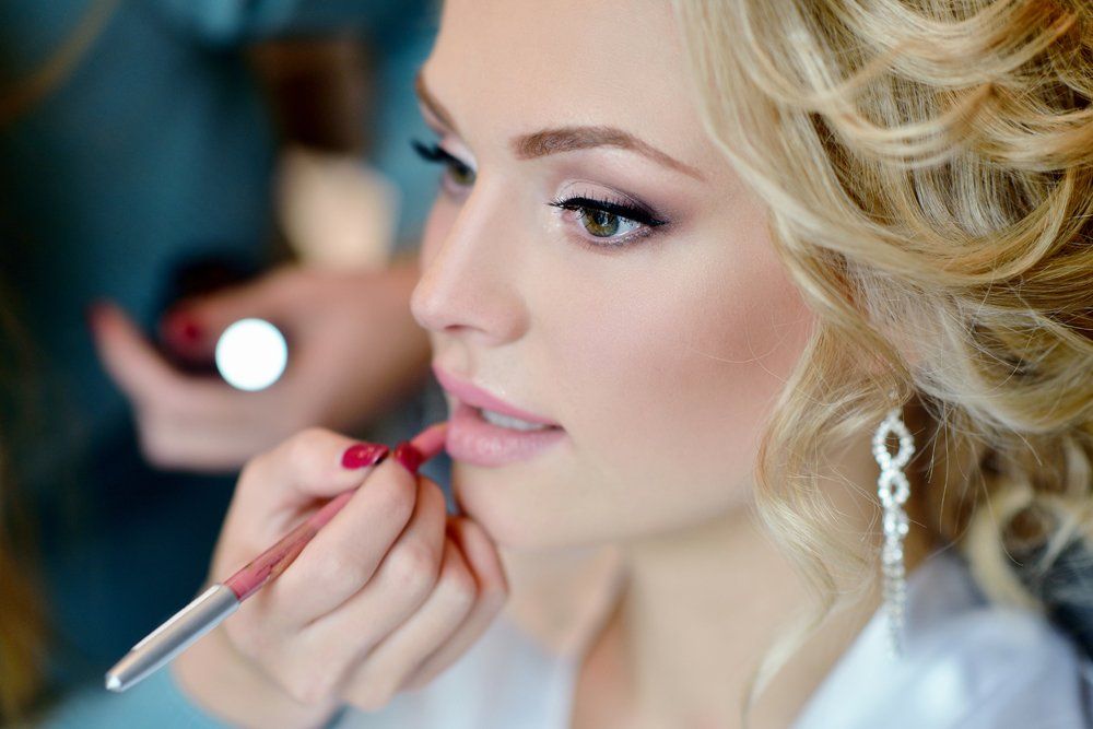 beautiful lady with makeup and hair style
