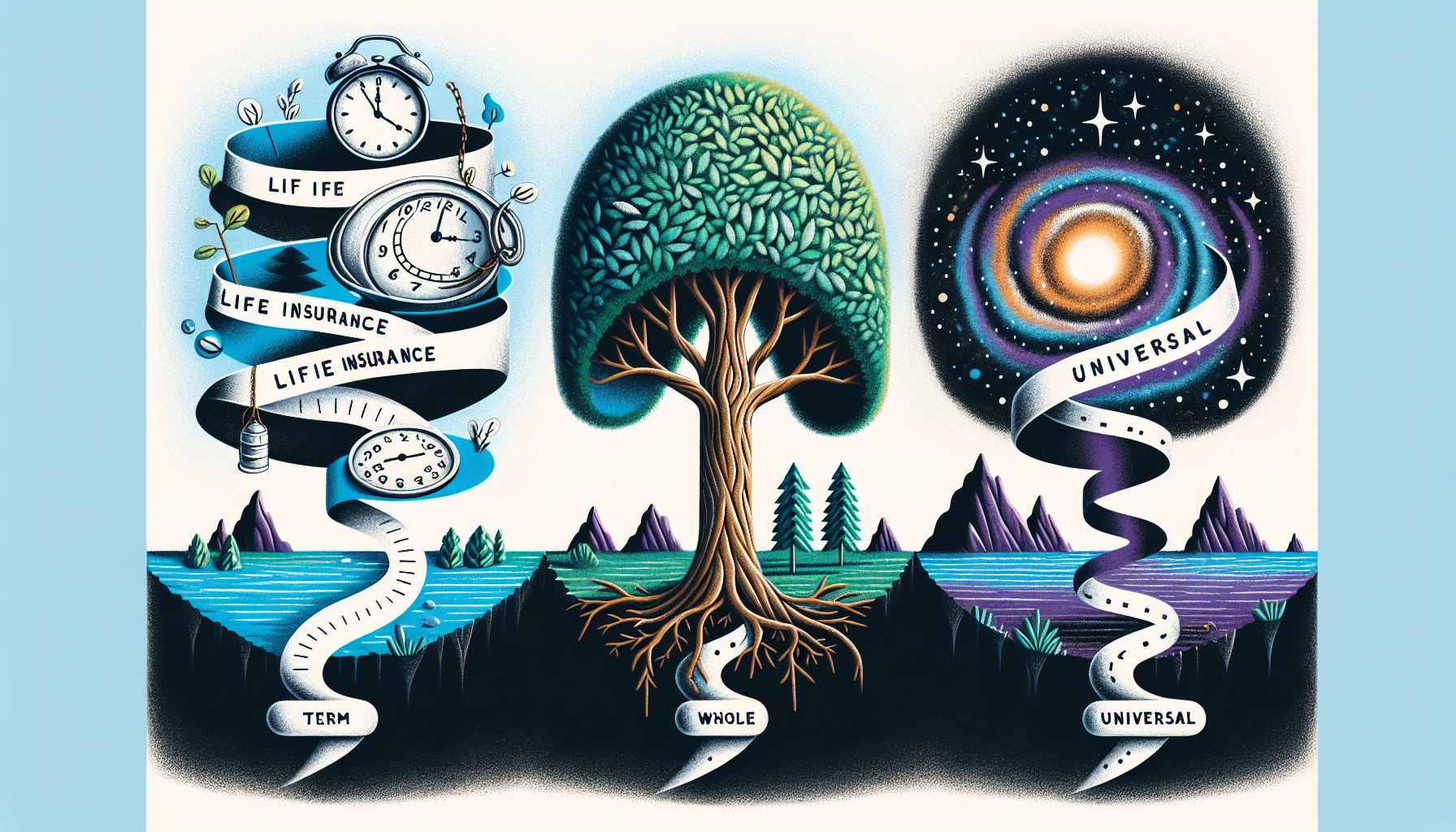 Illustration of different types of life insurance policies
