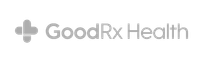 goodrx logo The logo for goodrx health is gray and has a cross on it.