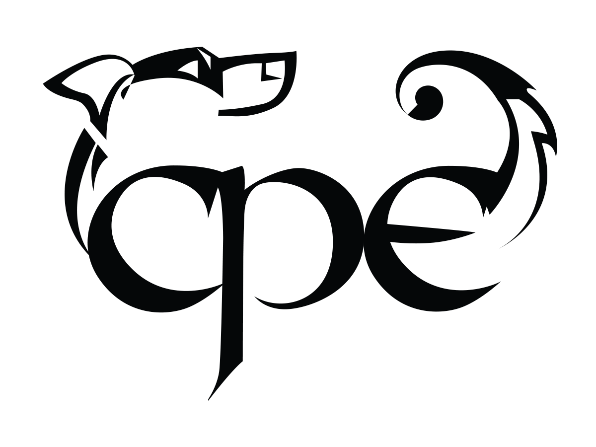 Logo featuring stylized text 