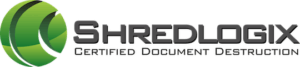 A logo for shredlogix certified document destruction