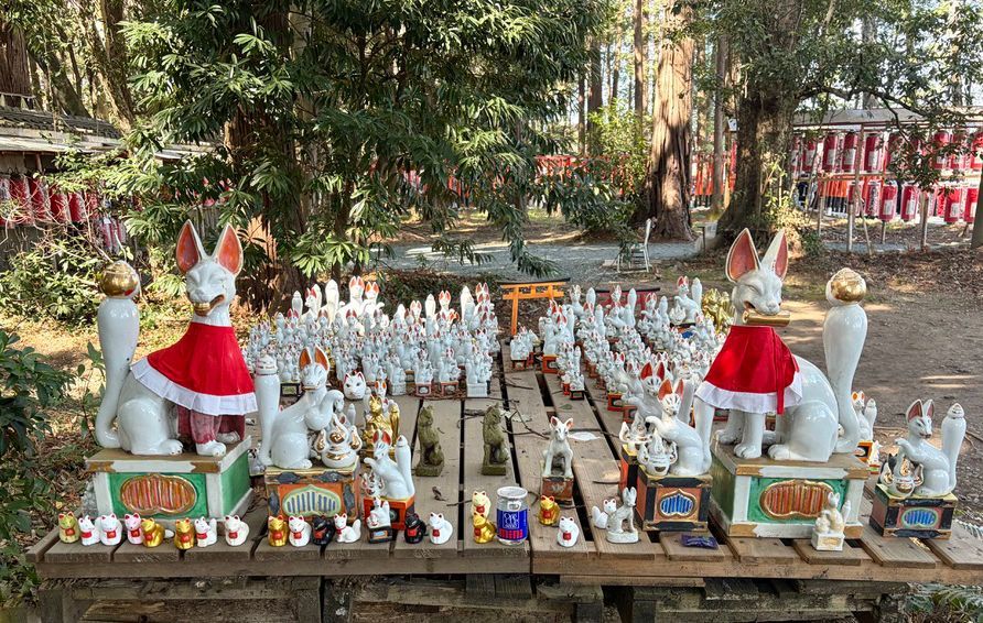 witte vossen, kitsune, als boodschappers van de god Inari