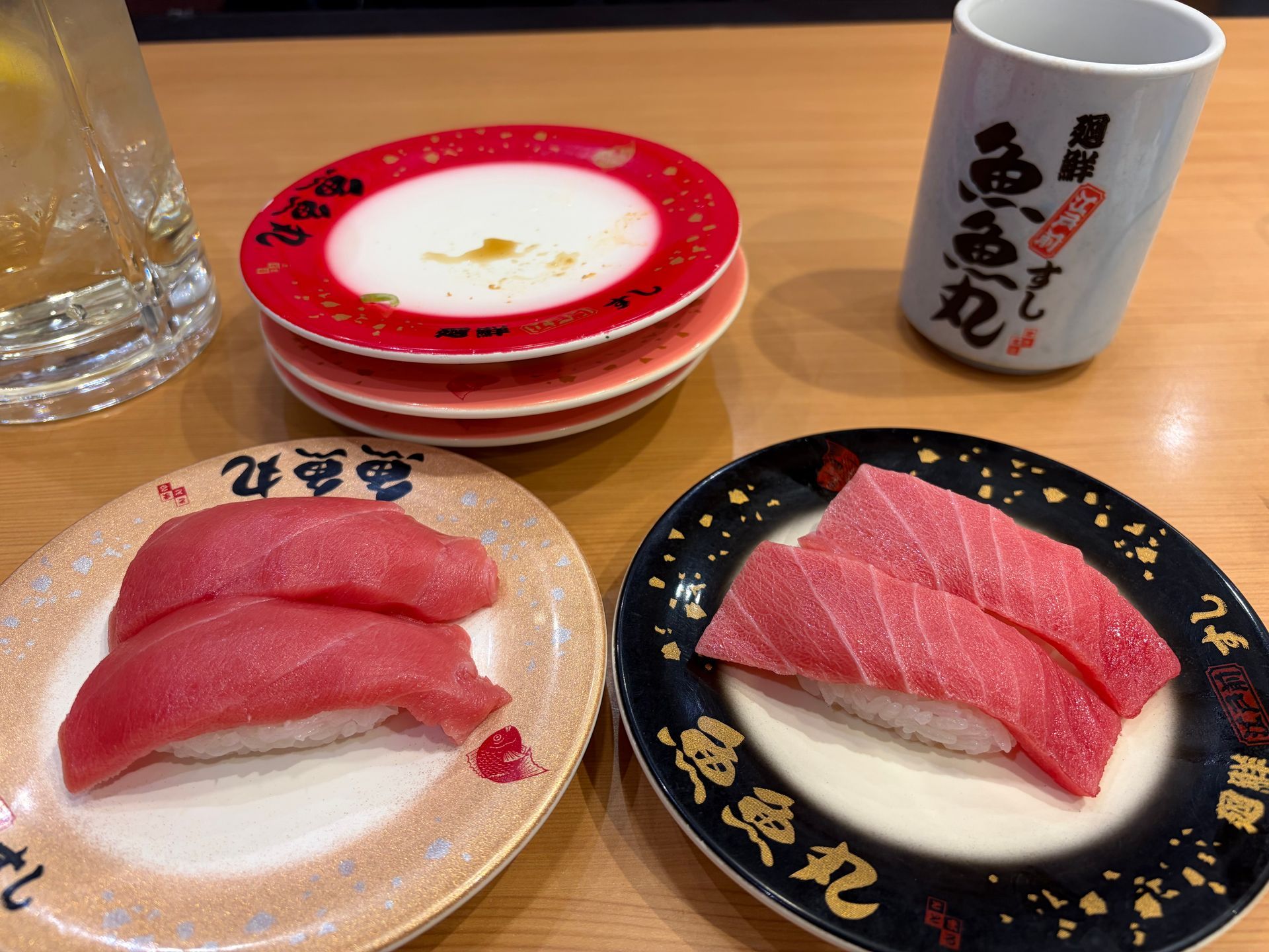 sushi. left akami, right chutoro sushi. left akami, right chutoro