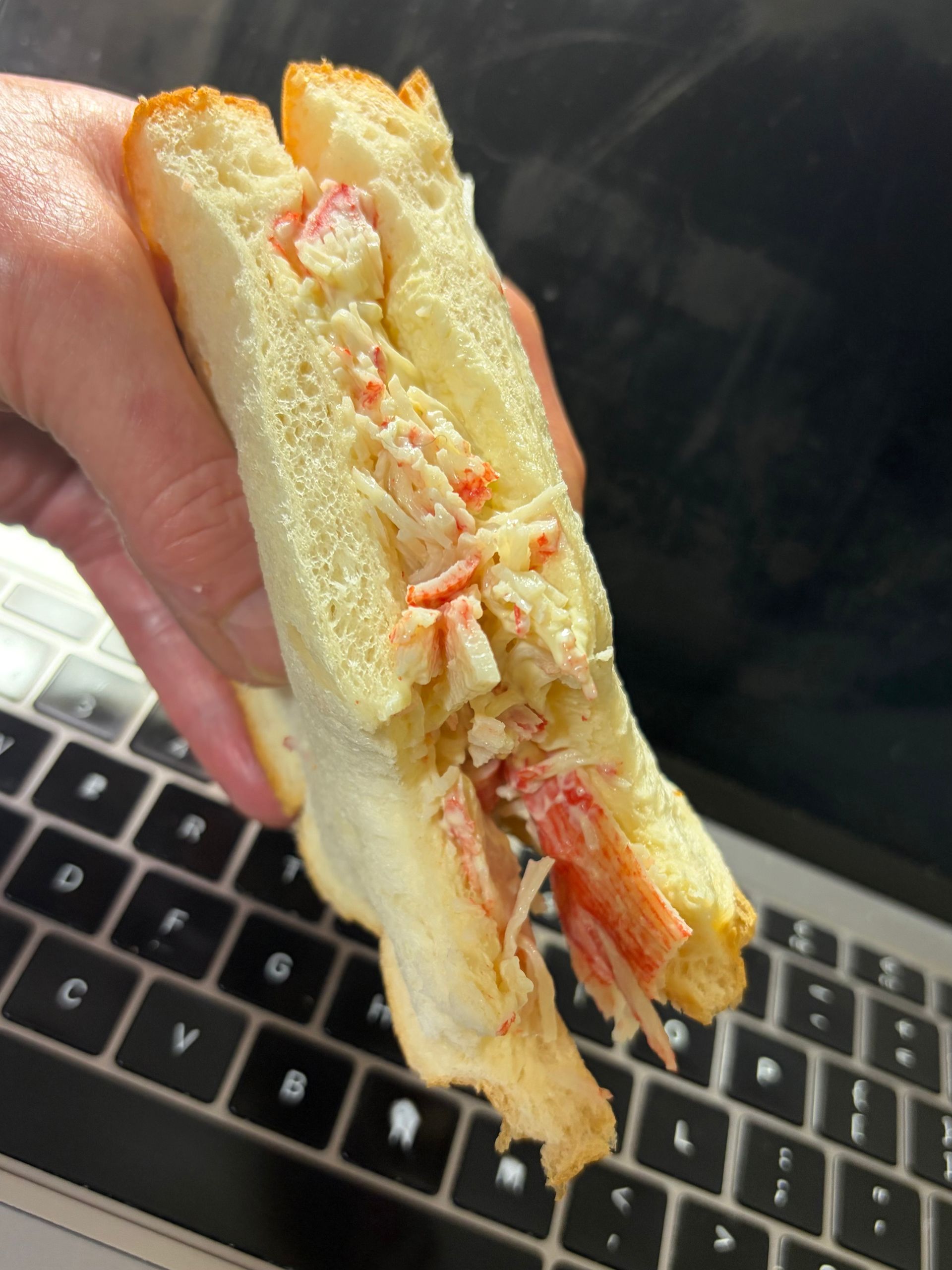 surimi sandwich on shokuopan Japanese bread