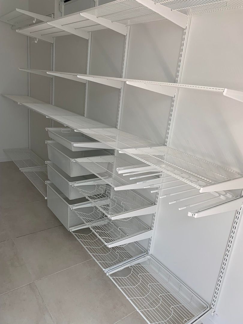 A Walk in Closet with Lots of Shelves and Drawers β Roll Edge In Manunda, QLD