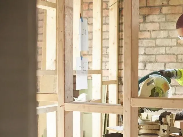Derbyshire Joinery Specialists constructing a stud wall in Derby