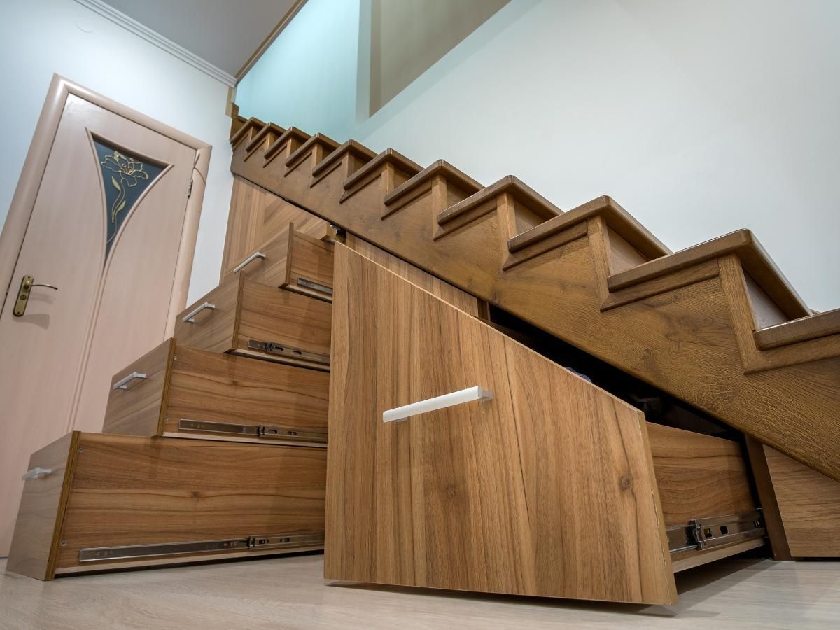 Derbyshire Joinery Specialists built-in storage under a staircase in Alfreton