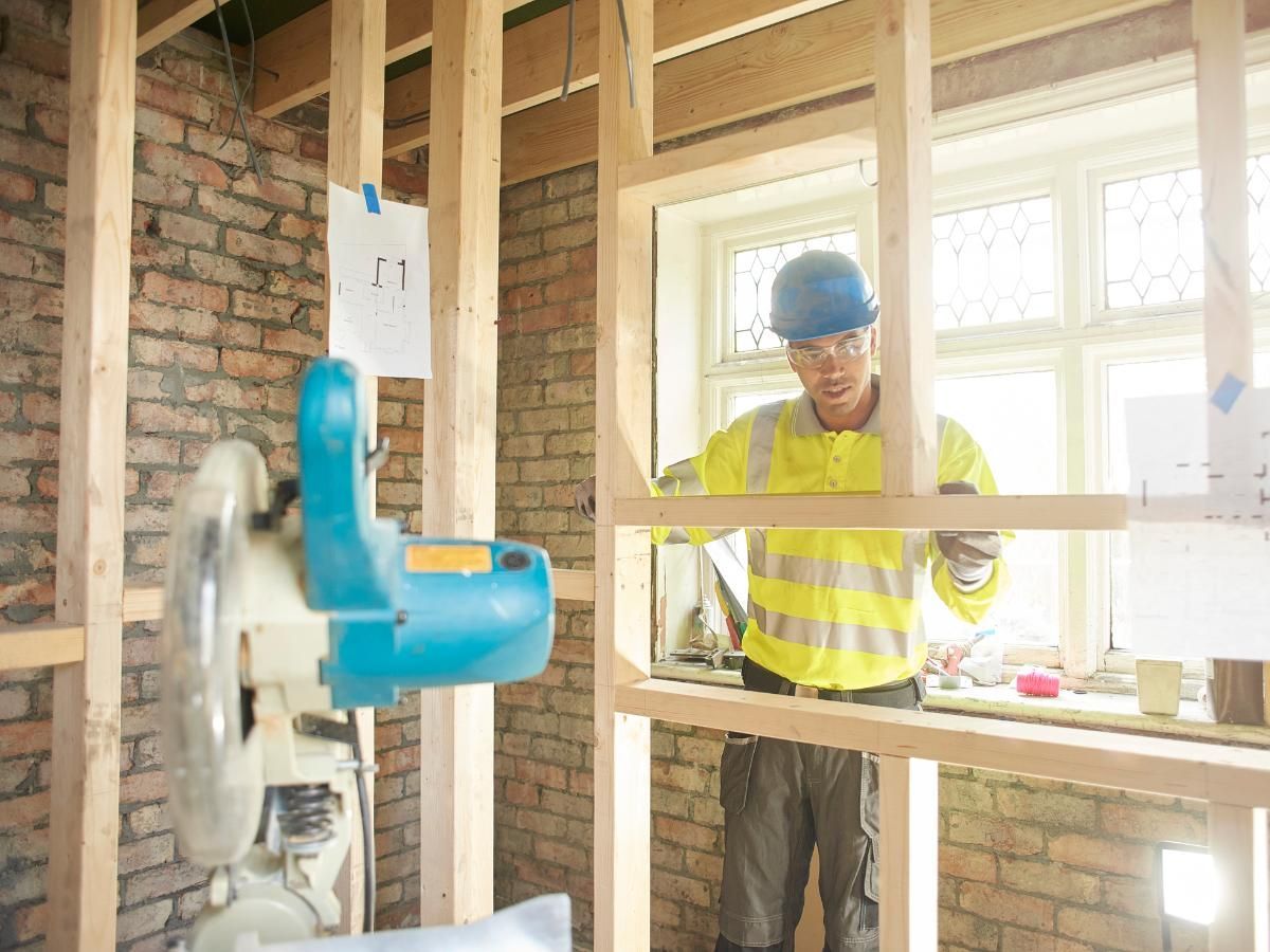 Derbyshire Joinery Specialists making a stud wall