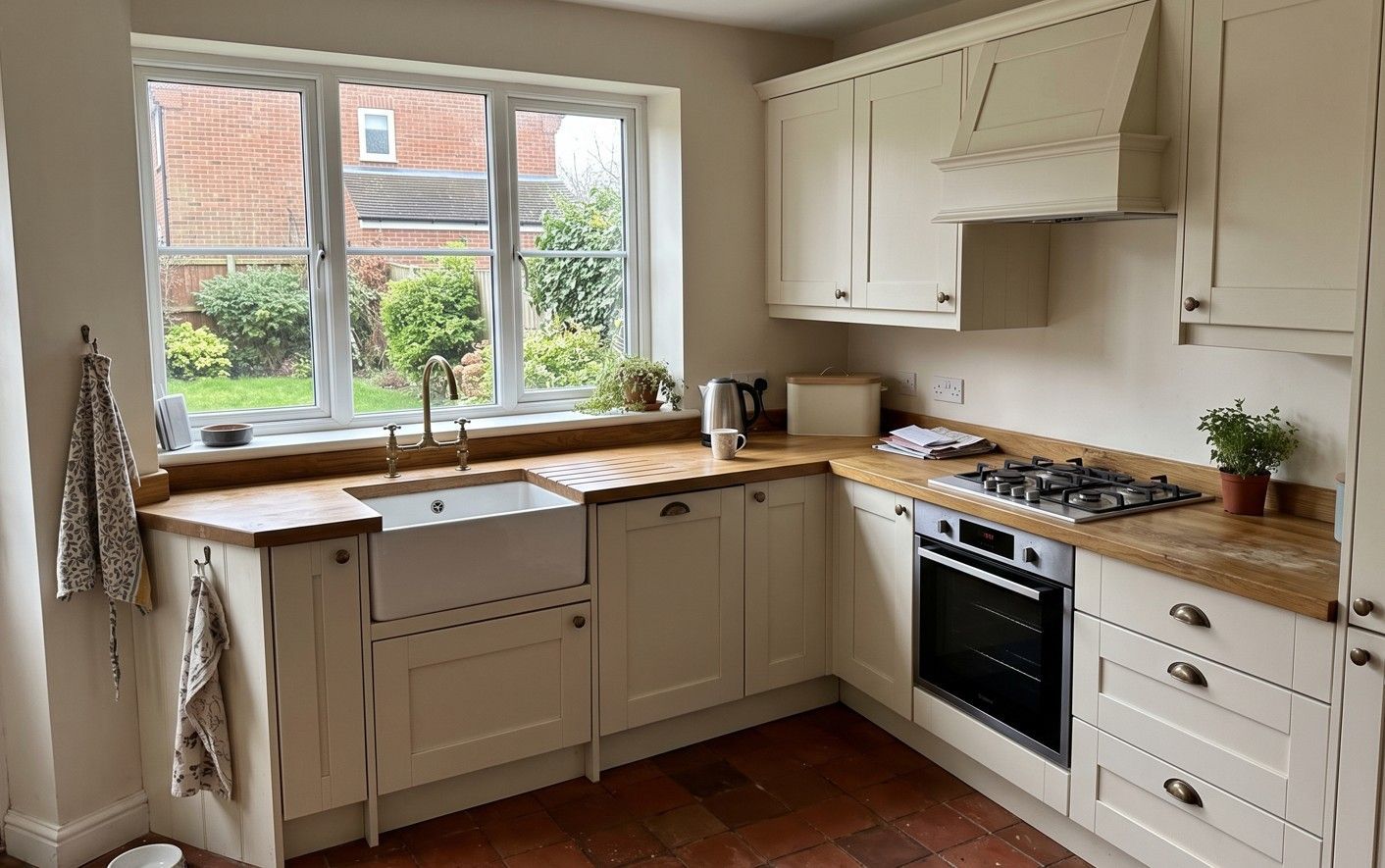 Completed fitted kitchen installation by Derbyshire Joinery Specialists in a South Derbyshire property near Long Eaton