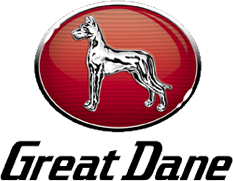 Great Dane logo with a white dog in a red oval above the company name