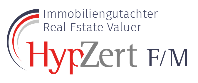 Ein Logo für einen Immobiliengutachter namens hypzert f/m