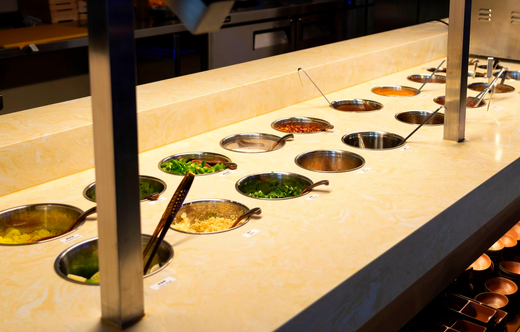Signature sauce bar with house dipping sauces at YOI BBQ & Hot Pot in Montclair CA
