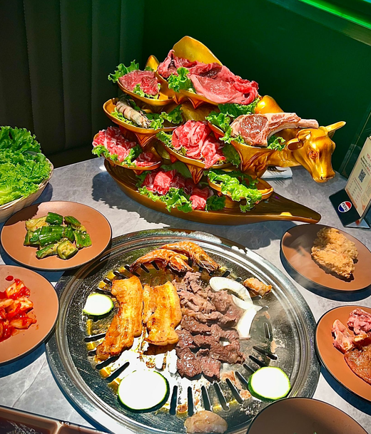 Korean BBQ grill with premium cuts at YOI BBQ & Hot Pot in Montclair CA