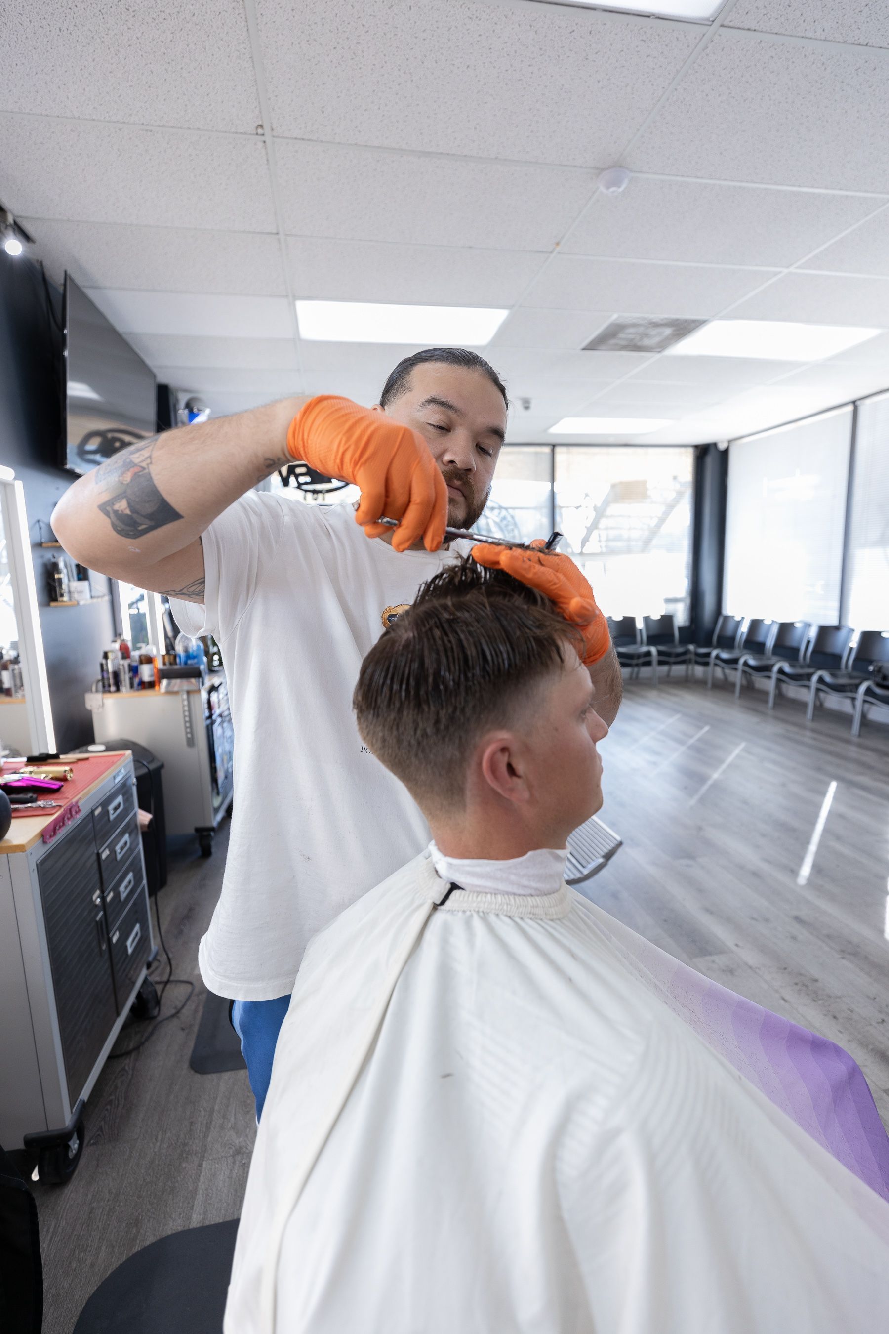 Barber listening to his client