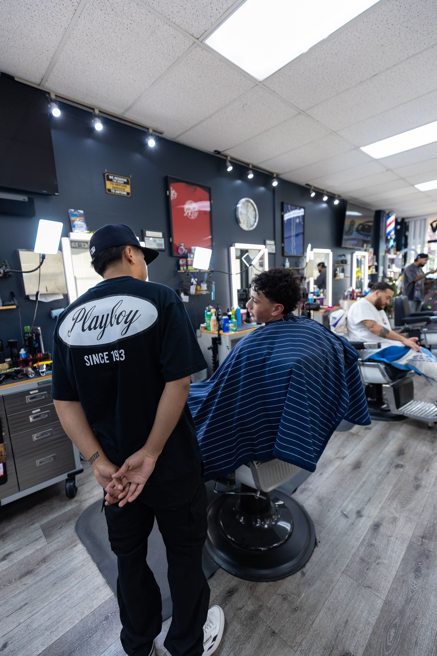 Barber listening to his client