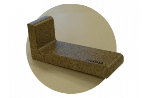 A piece of granite with the word dakota on it