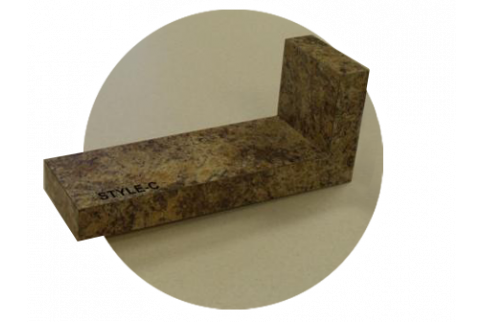 A piece of stone that says style c on it