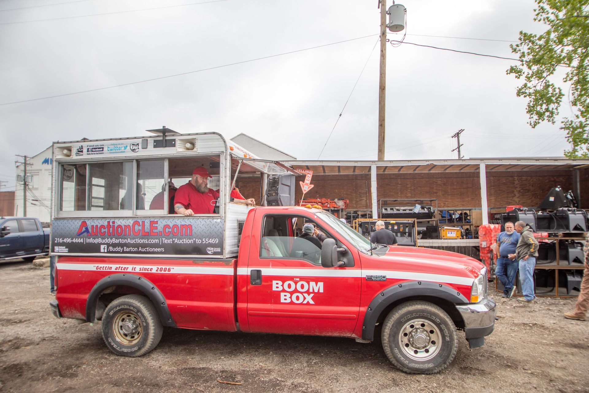 Red truck with 