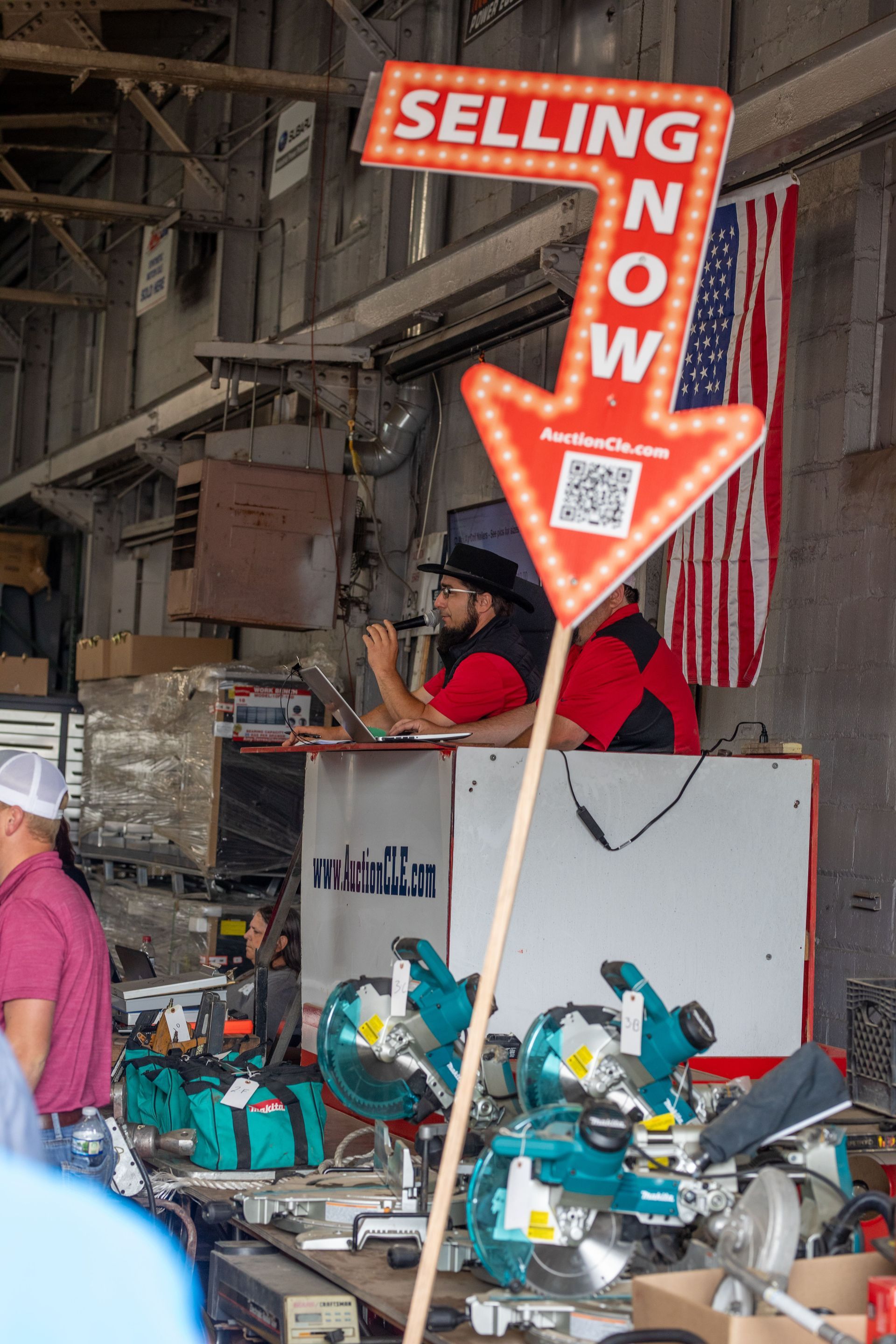 Auctioneer at a sale with 