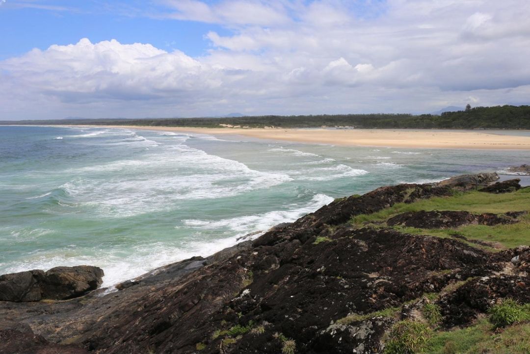 A View of the Ocean From a Rocky Cliff on a Sunny Day — Bonville Landscape Centre in Bonville, NSW