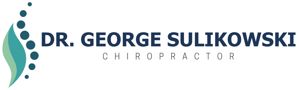 Dr. George Sulikowski Chiropractor logo with teal leaf icon and dark blue text