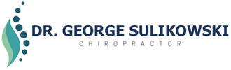 Dr. George Sulikowski Chiropractor logo with teal leaf icon and dark blue text