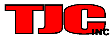 Red and black TJC Inc logo on a white background