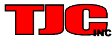 Red and black TJC Inc logo on a white background