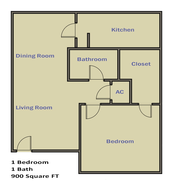 a floor plan shows a bedroom and a bathroom