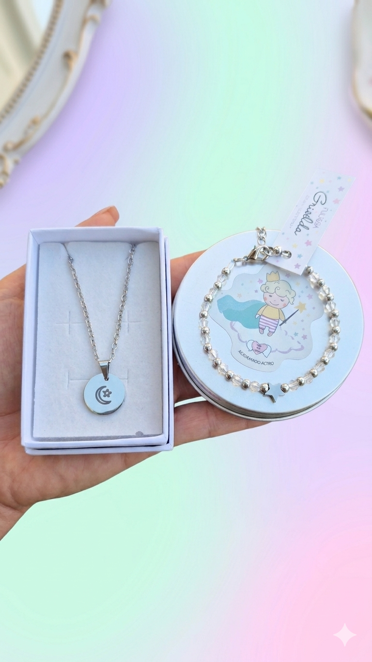 Set Personalizado Universo: Collar Luna y Pulsera Estrella
