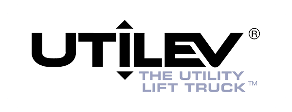 Un logotipo en blanco y negro para utilev, el montacargas utilitario.