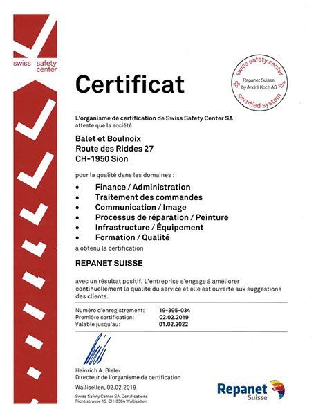 Certificat Peinture automobile et industrielle