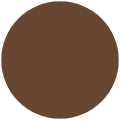A brown circle on a white background.