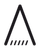 Schwarzes dreieckiges Zeltsymbol mit fünf kurzen diagonalen Linien an der Basis