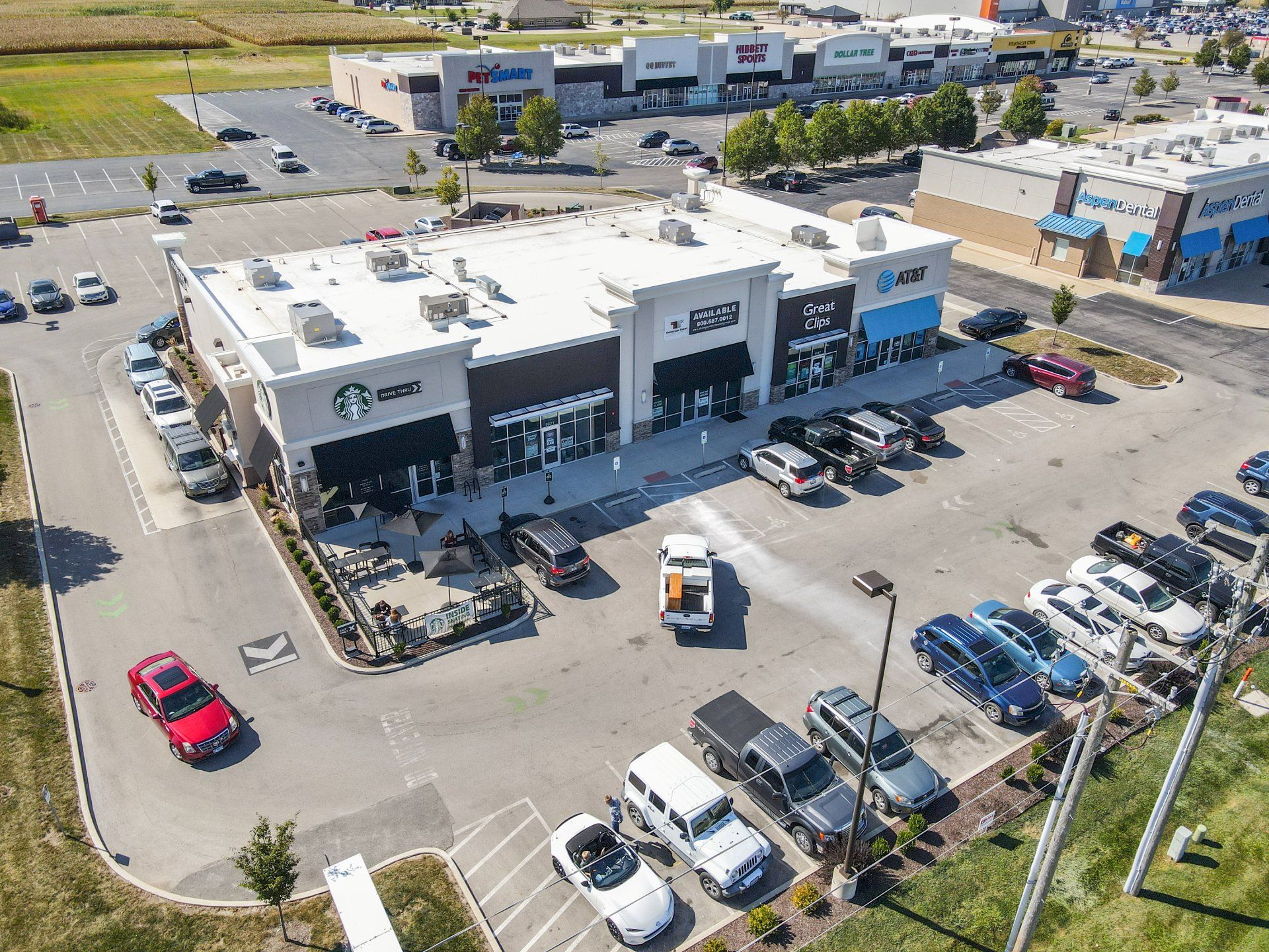Mattoon IL Commercial Center Aerial Shot